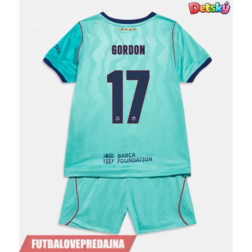 Lacne Dětský Futbalové dres Barcelona Anthony Gordon #17 2026-27 Krátky Rukáv - Tretina (+ trenírky)